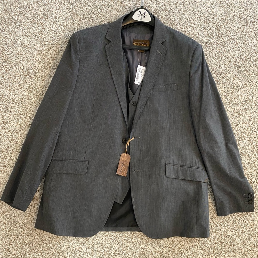 NWT - Suit Jacket and Vest | Pronto Uomo - Blue | Grey | XL